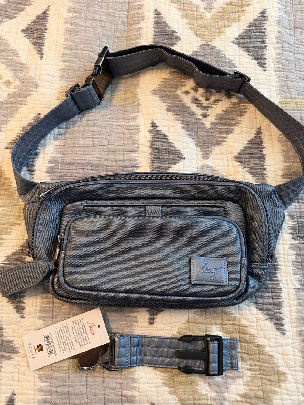 lug matte luxe hitch - metallic blue moon - NWOT + extender